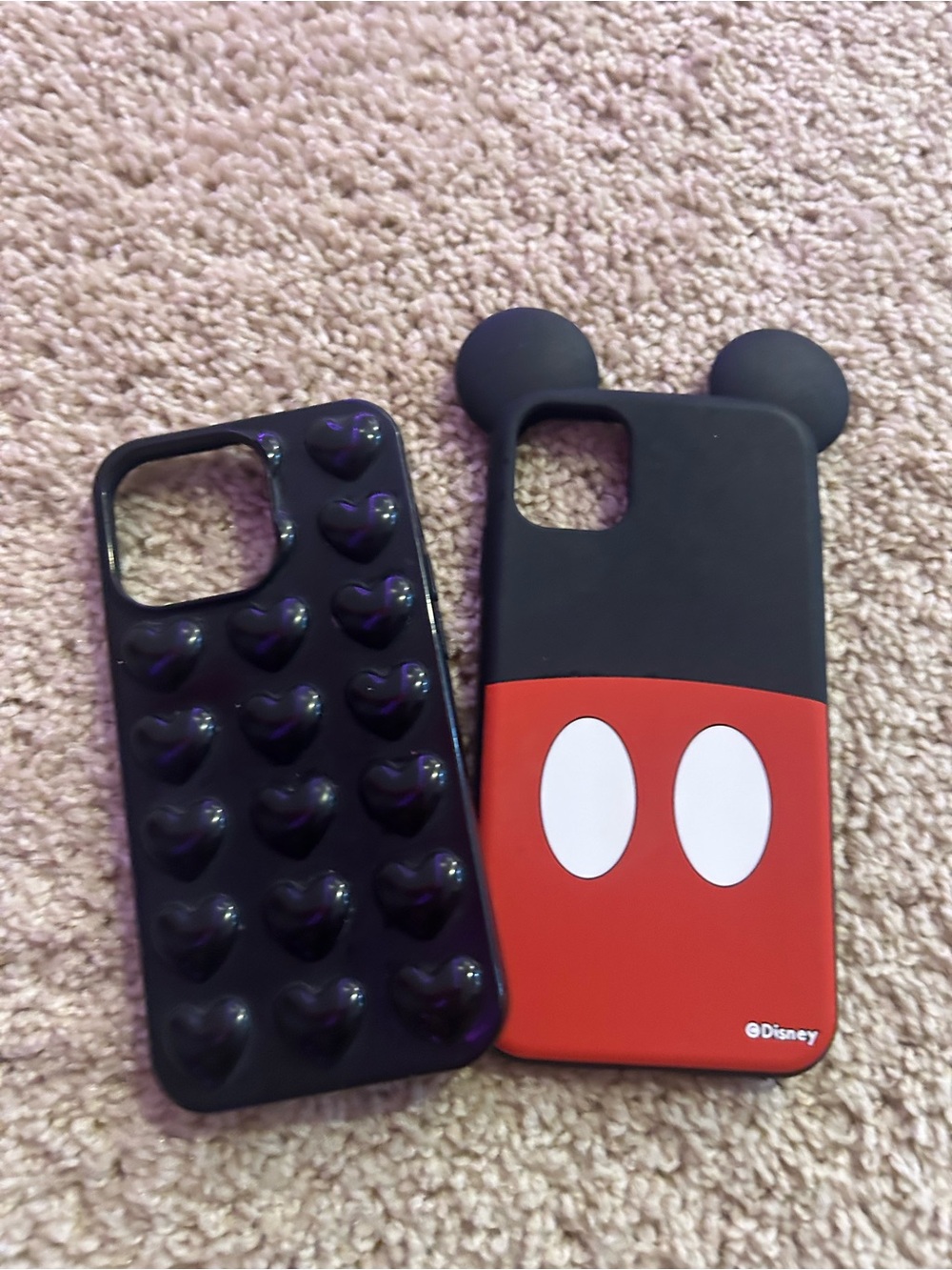 iPhone 12 Disney Mickey Mouse Red & Black Phone Case with Ears